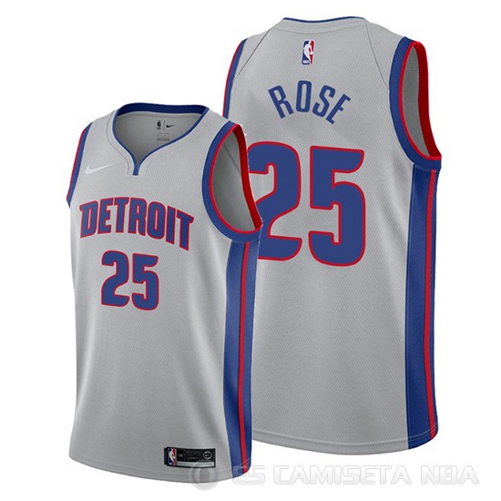Camiseta Derrick Rose #25 Detroit Pistons Statement Gris - Haga un click en la imagen para cerrar